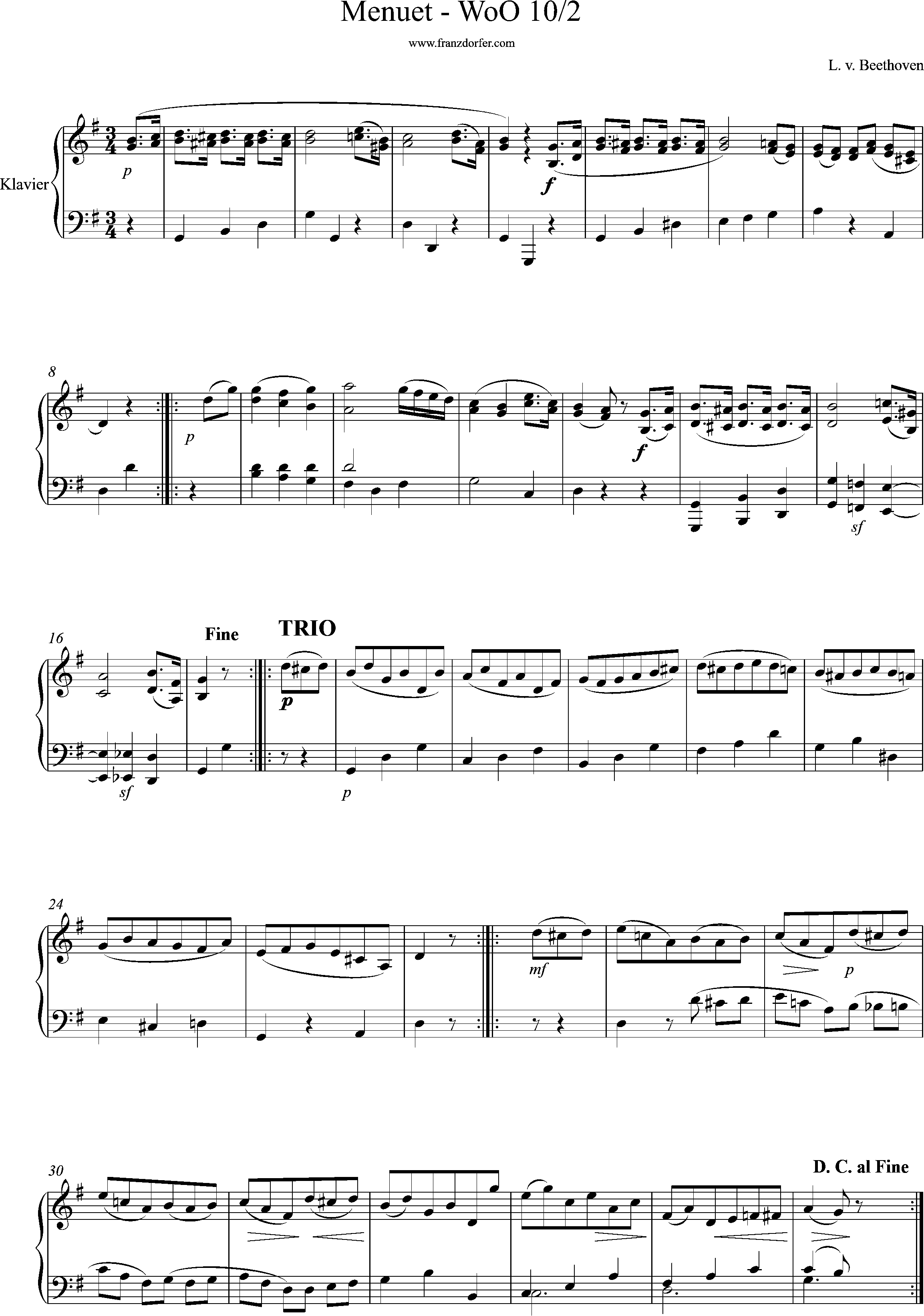 klaviernoten, WoO10/2, Beethoven